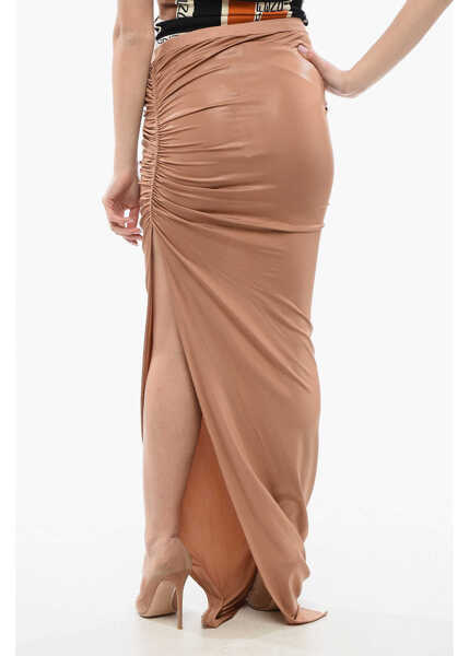 Fuste casual Rick Owens Slit Svita Skirt With Gathered Detail Pink Femei (BM 17432278) 2