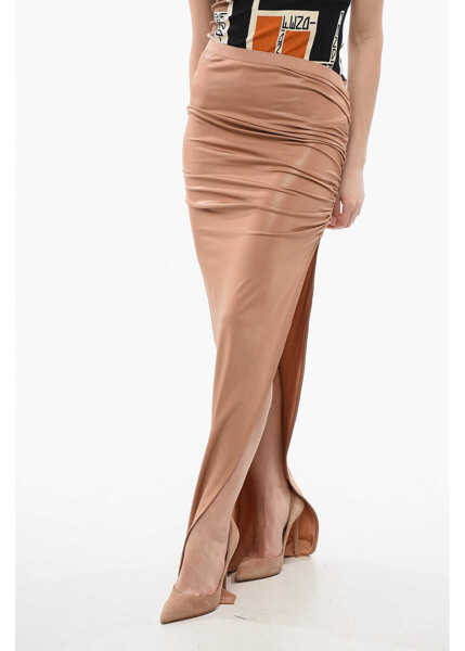 Fuste casual Rick Owens Slit Svita Skirt With Gathered Detail Pink Femei (BM 17432278) 1