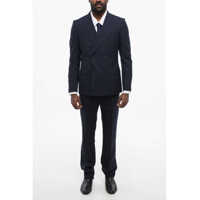 Costume Double-Breasted Monogram Jacquard Wool Suit Barbati