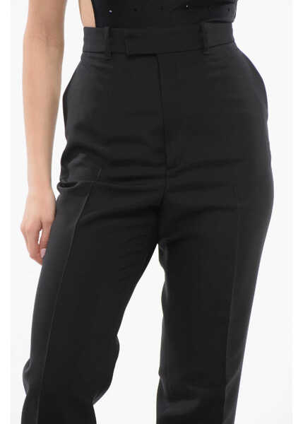 Pantaloni office Gucci Silk And Wool Wide-Leg Pants Black Femei (BM 17432332) 2