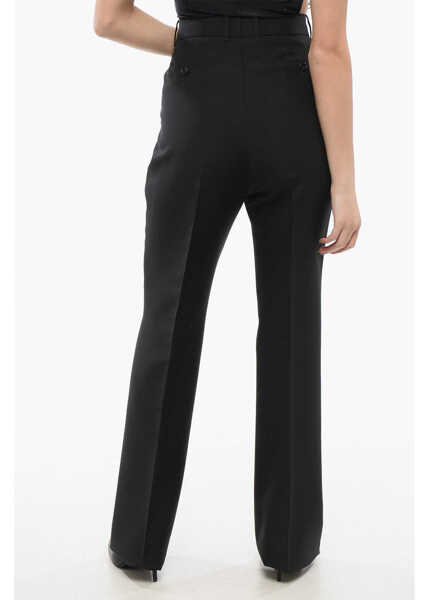 Pantaloni office Gucci Silk And Wool Wide-Leg Pants Black Femei (BM 17432332) 4