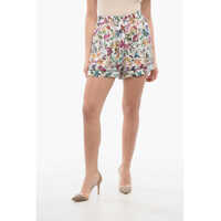 Pantaloni scurti Floral Patterned Silk Shorts Femei
