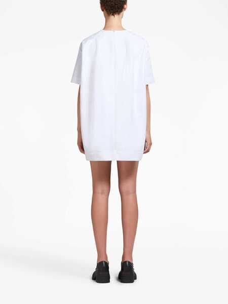 Rochii scurte Marni Cotton Mini Dress With Short Sleeves White Femei (BM 17432341) 4