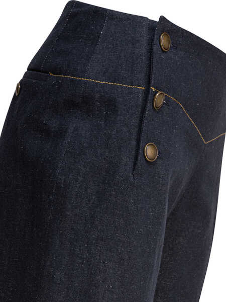 Pantaloni casual INES DE LA FRESSANGE Trousers Blue Femei (BM 17432487) 4