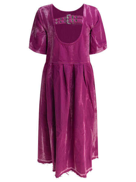 Rochii elegante Ganni Denim midi dress with open back Purple Femei (BM 17432754) 2