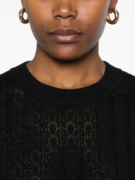 Pulovere Loulou Studio Tinos Crew-neck sweater Black Femei (BM 17432880) 5