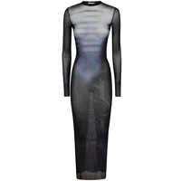 Rochii Jean Paul Gaultier Mesh Crew Neck Long Dress Printed "Le Mâle" Clothing Femei