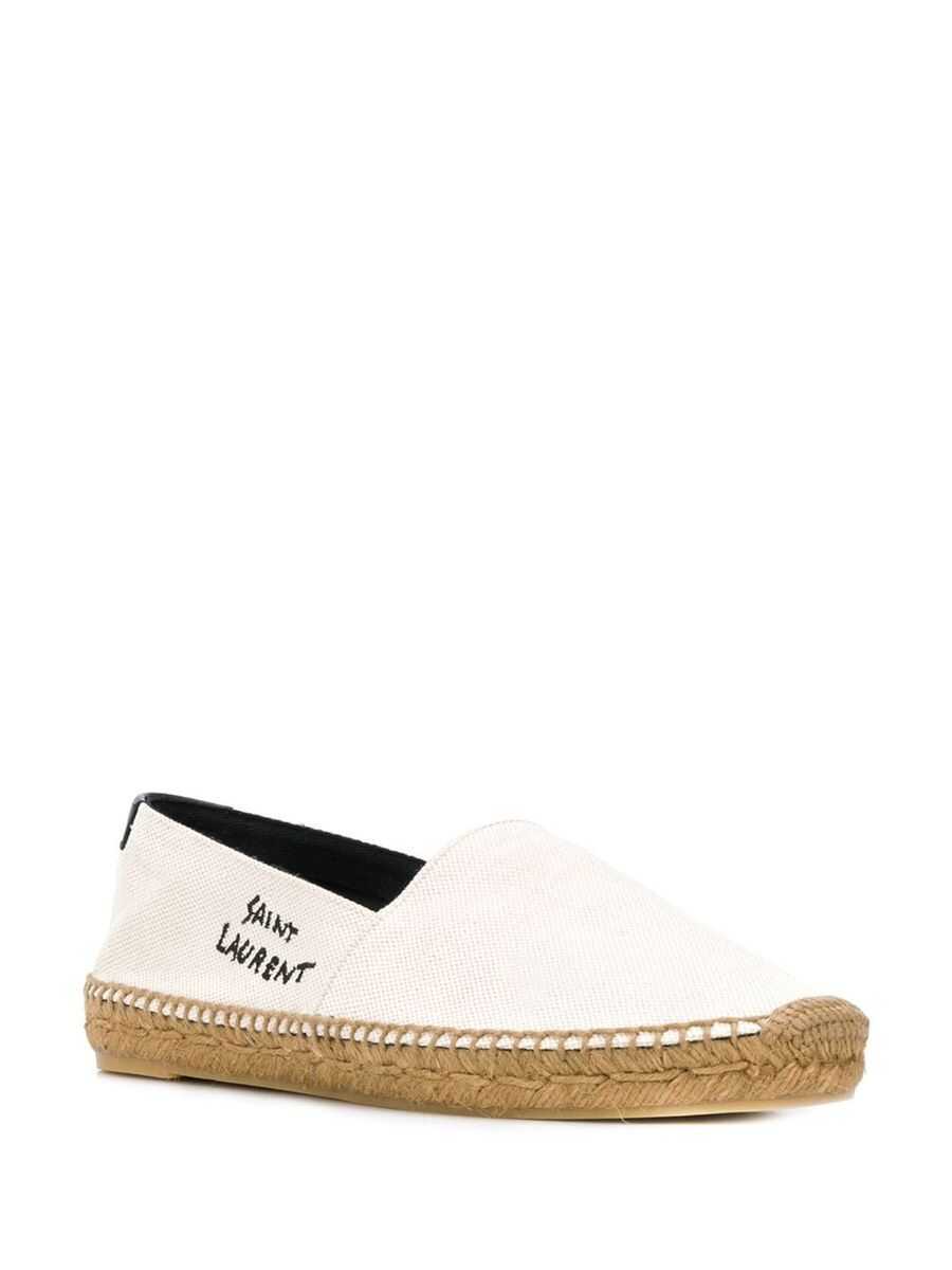 Balerini Saint Laurent Saint Laurent Signature Canvas Espadrilles Beige Femei (BM 17433912) 2