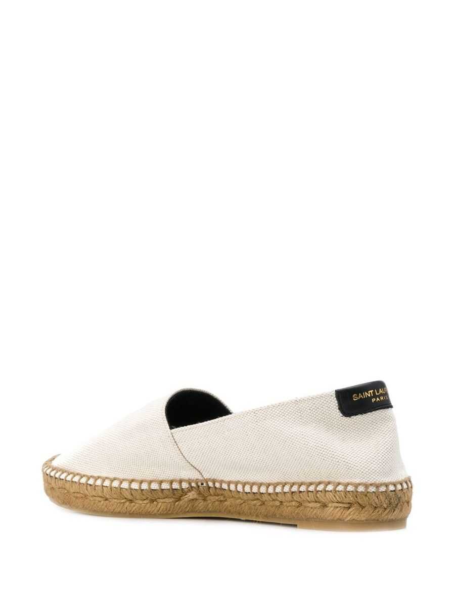 Balerini Saint Laurent Saint Laurent Signature Canvas Espadrilles Beige Femei (BM 17433912) 3