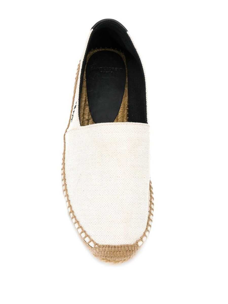 Balerini Saint Laurent Saint Laurent Signature Canvas Espadrilles Beige Femei (BM 17433912) 4