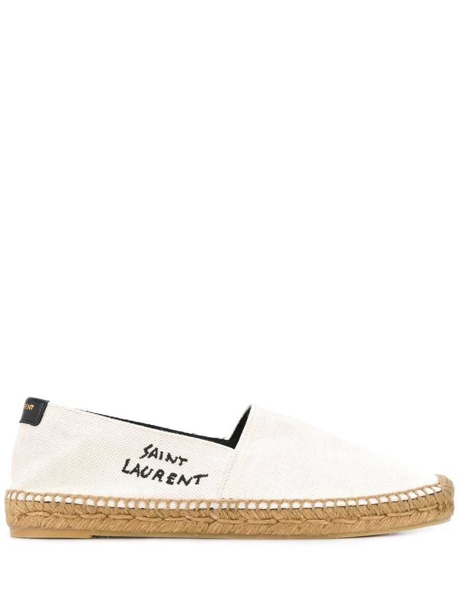Balerini Saint Laurent Saint Laurent Signature Canvas Espadrilles Beige Femei (BM 17433912) 1