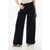 AMI ALEXANDRE MATTIUSSI High-Waisted Velour Pleated Pants Blue