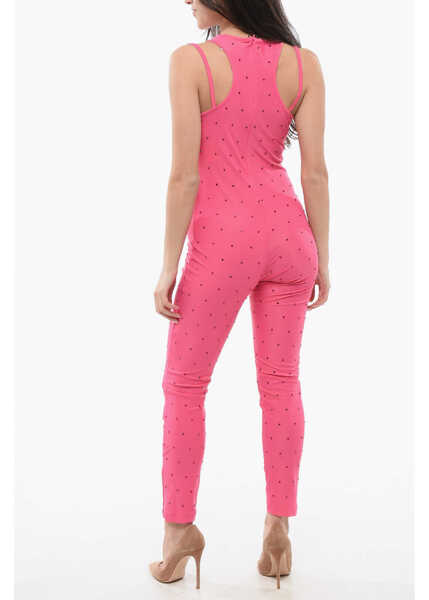 Salopete Versace Jeans Couture Stretchy Jumpsuit With Rhinestones Pink Femei (BM 17436019) 2
