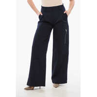 Pantaloni casual High-Waisted Wool Pleated Pants Femei