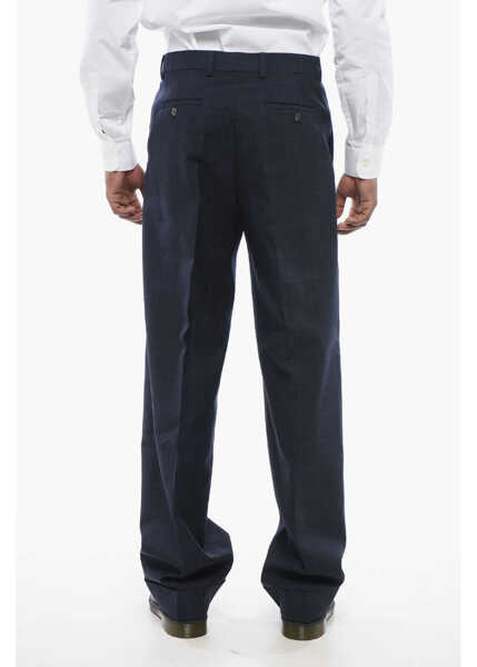 Pantaloni casual Gucci 4-Pocketed Jacquard Wool Pants With Ton Sur Ton Monogram Mot Blue Barbati (BM 17436028) 2