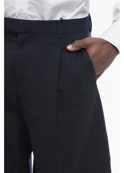 Pantaloni casual Gucci 4-Pocketed Jacquard Wool Pants With Ton Sur Ton Monogram Mot Blue Barbati (BM 17436028) 3