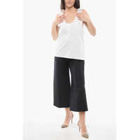 Topuri Saint Laurent Dama - Bluze Saint Laurent Deep-Neckline Henley Tank Top White Femei (BM 17436055) - B-mall.ro
