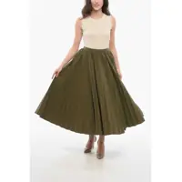 Imbracaminte Dior Dama - Fuste lungi Dior Cotton Accordion Midi Skirt Military Green Femei (BM 17436058) - B-mall.ro