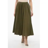 Fuste lungi Cotton Accordion Midi Skirt Femei