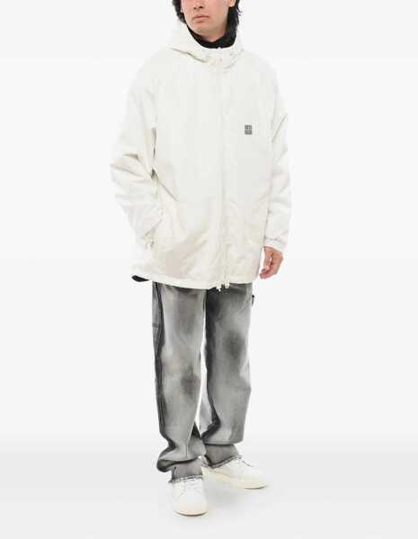 Geci Parka Givenchy Zip-Up Padded Parka Jacket With Embroidered Logo White Barbati (BM 17436061) 2