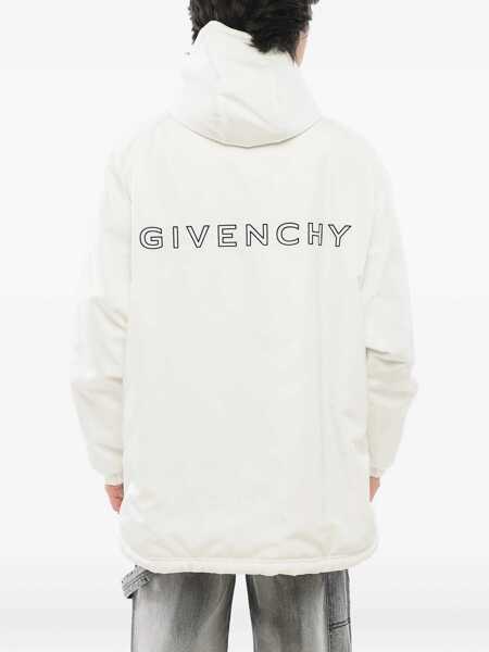 Geci Parka Givenchy Zip-Up Padded Parka Jacket With Embroidered Logo White Barbati (BM 17436061) 3