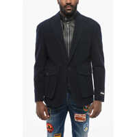 Sacouri Pinstriped Blazer With Leather Chest Piece Barbati
