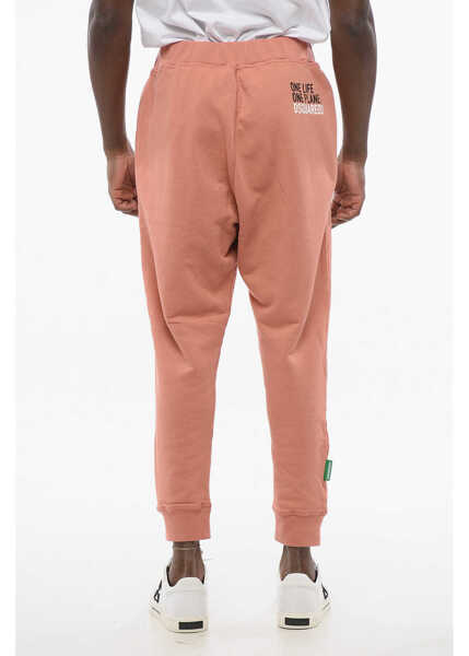 Pantaloni de trening DSQUARED2 Olop Brushed Cotton Sweatpants With Cuffs Orange Barbati (BM 17436196) 2