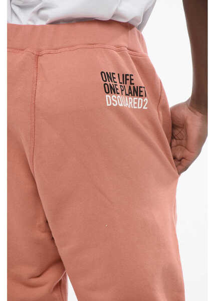 Pantaloni de trening DSQUARED2 Olop Brushed Cotton Sweatpants With Cuffs Orange Barbati (BM 17436196) 3