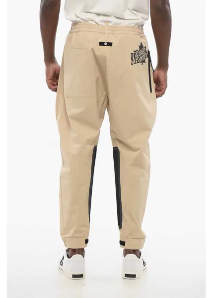 Pantaloni casual DSQUARED2 Cotton Blend Pants With Tech Fabric Inserts Beige Barbati (BM 17436202) 2