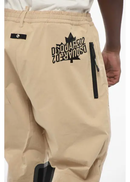 Pantaloni casual DSQUARED2 Cotton Blend Pants With Tech Fabric Inserts Beige Barbati (BM 17436202) 4