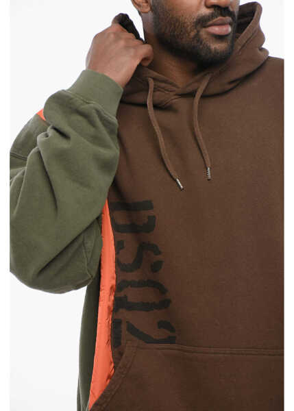 Bluze de trening DSQUARED2 Nylon Detailed Panel Hoodie Brown Barbati (BM 17436217) 3