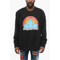 Bluze de trening Crew Neck Rainbow Leaf Fleeced Cotton Sweatshirt Barbati