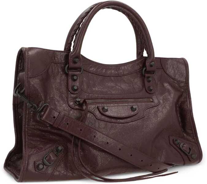 Genti de umar Balenciaga Le City medium Shoulder Bag DARK BURGUNDY Femei (BM 17436352) 3