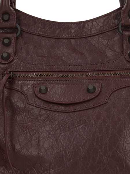 Genti de umar Balenciaga Le City medium Shoulder Bag DARK BURGUNDY Femei (BM 17436352) 4