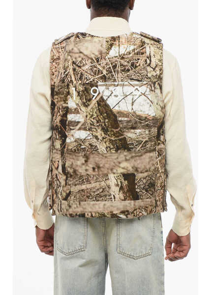 Veste costum 1989 STUDIO Printed Cotton Camouflage Padded Vest With Velcro Closure Brown Barbati (BM 17436574) 2