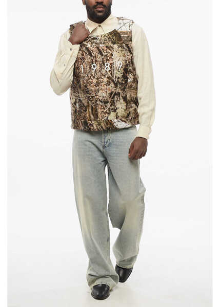 Veste costum 1989 STUDIO Printed Cotton Camouflage Padded Vest With Velcro Closure Brown Barbati (BM 17436574) 4