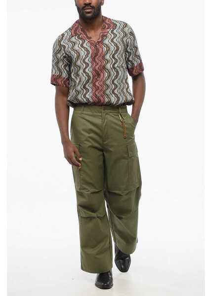 Pantaloni casual DARKPARK Baggy Fit Vince Cotton Cargo Pants Military Green Barbati (BM 17436577) 4