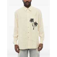 Camasi casual Emporio Embroidered Palm Shirt With Breast-Pocket Barbati