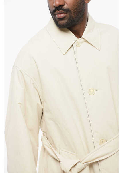 Paltoane Gucci Belted Monogram Supreme Padded Coat White Barbati (BM 17436598) 3