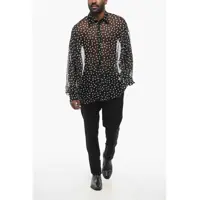 Camasi Dolce & Gabbana pentru Barbati - Camasi casual Dolce & Gabbana Polka Dot Patterned Silk Sheer Shirt Black Barbati (BM 17436622) - B-mall.ro