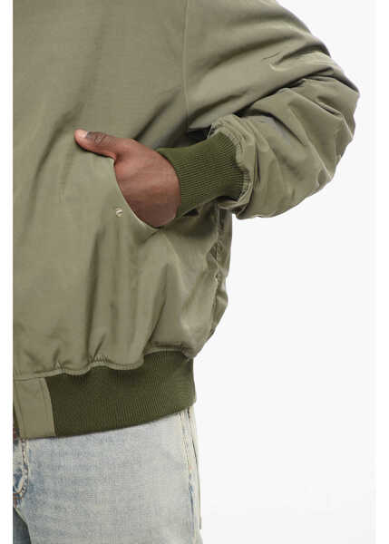 Bomber jacket 1989 STUDIO Nylon Bomber With Embossed Back Logo Military Green Barbati (BM 17436652) 3
