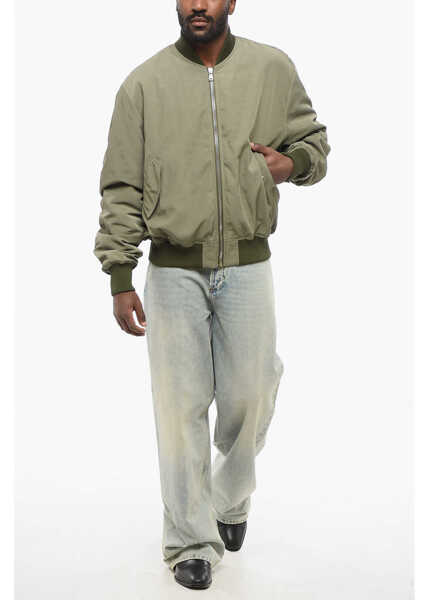 Bomber jacket 1989 STUDIO Nylon Bomber With Embossed Back Logo Military Green Barbati (BM 17436652) 4