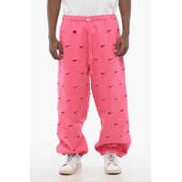 Pantaloni de trening Jacquemus Fleeced Cotton Joggers With All-Over Cut-Out Logo Barbati