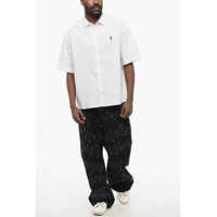 Camasi casual Neil Barrett pentru Barbati - Camasi casual Neil Barrett Loose Fit Poplin Cotton Shirt With Shorts Sleeves White Barbati (BM 17436673) - B-mall.ro