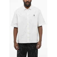 Camasi casual Loose Fit Poplin Cotton Shirt With Shorts Sleeves Barbati