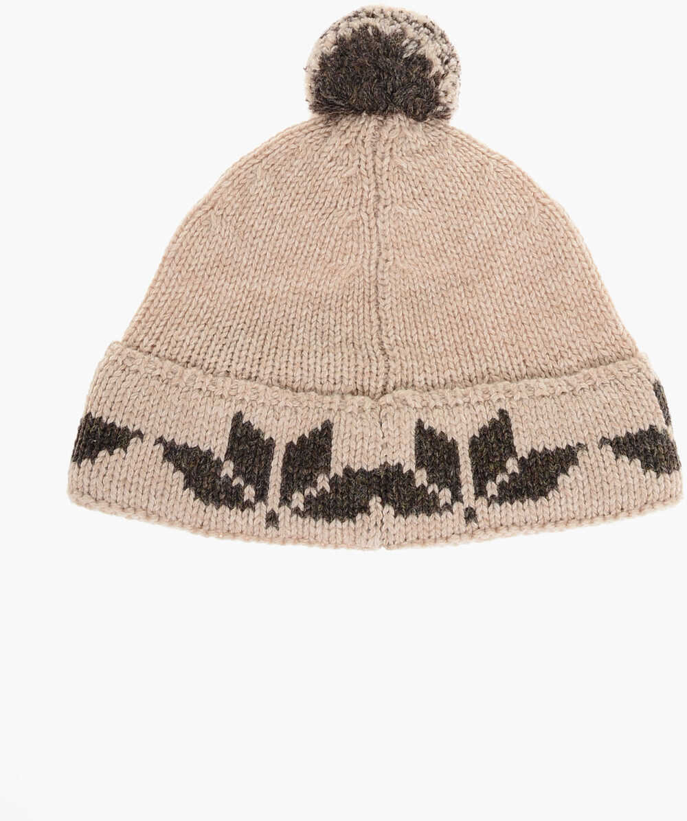 Caciuli DSQUARED2 Wool Beanie With Pom Pom Beige Barbati (BM 17436679) 3