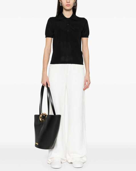 Tricouri Polo Moncler Polo Shirt With Embroidered Logo BLACK Femei (BM 17436757) 2