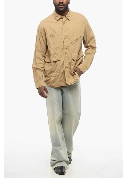 Camasi casual JUNYA WATANABE Linen Blend Multipocketed Overshirt Beige Barbati (BM 17436889) 4
