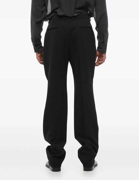 Pantaloni eleganti Saint Laurent Double-Pleated Wool 4-Pocketed Pants Black Barbati (BM 17436901) 3