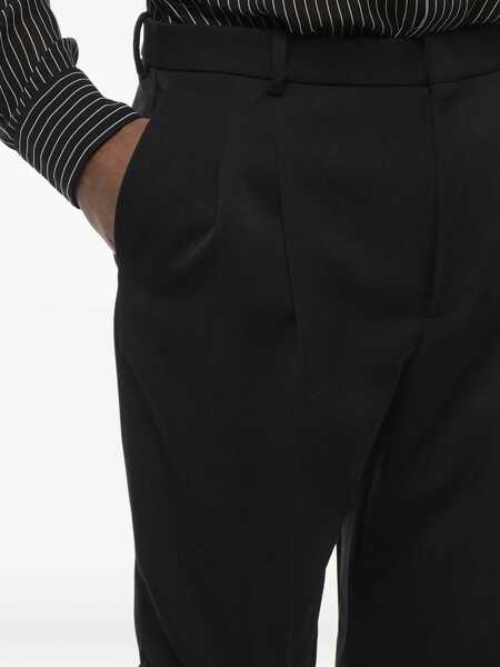 Pantaloni eleganti Saint Laurent Double-Pleated Wool 4-Pocketed Pants Black Barbati (BM 17436901) 4